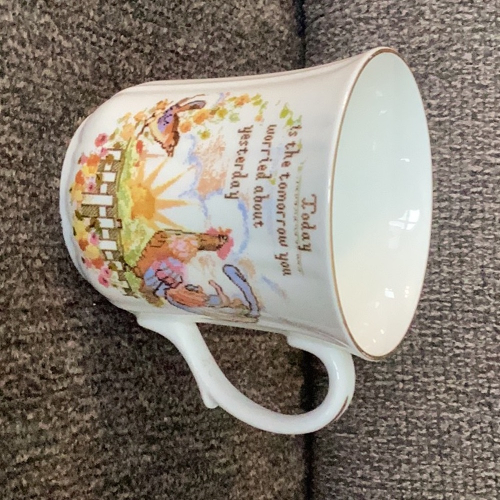 Charming White Mug with Pastel Design